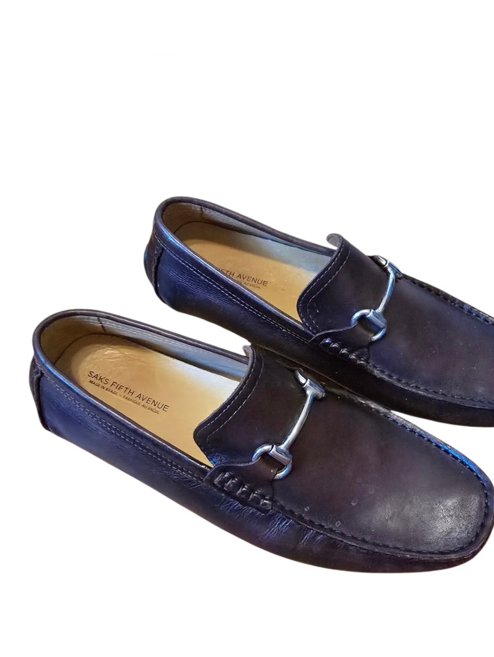Saks Fifth Avenue Men's Bit Driving Loafers - Brown Leather (Size 9.5 M)